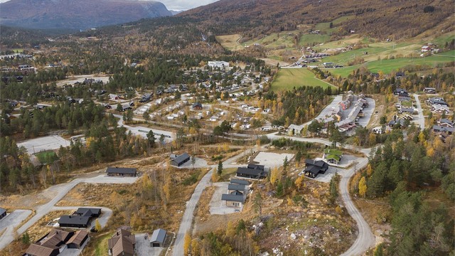 Dronebilde av hyttefeltet