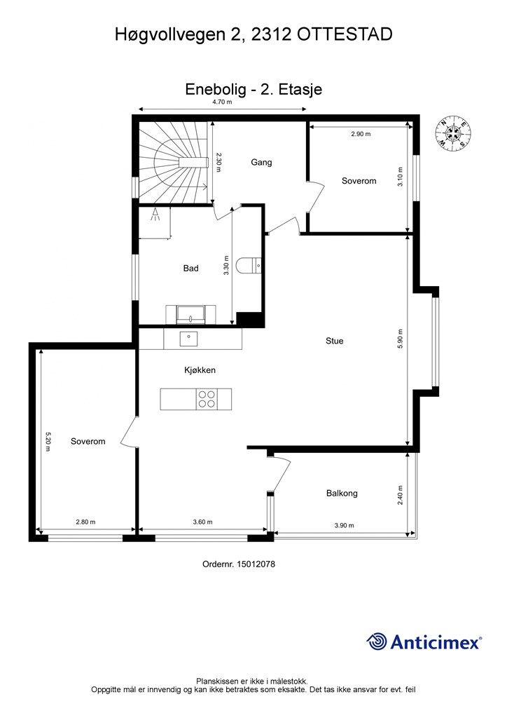 Plantegning 2. etasje. 