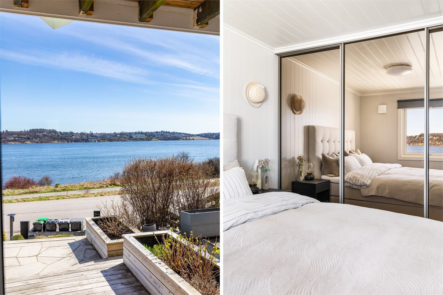 Sjøutsikten er et pent skue både å våkne og sovne til.