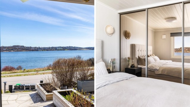 Sjøutsikten er et pent skue både å våkne og sovne til.