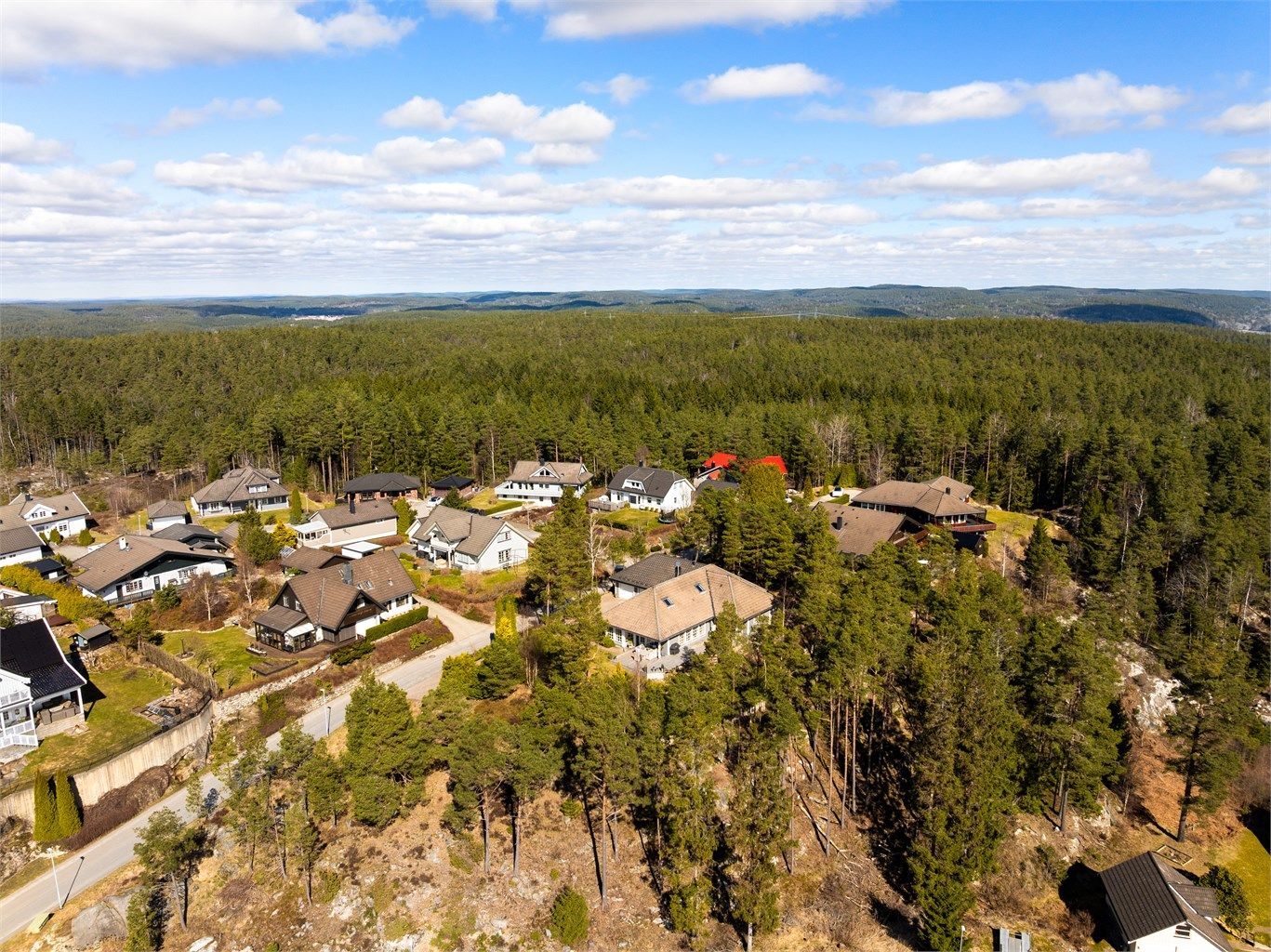 Kalnesskogen som omgir boligfeltet er ypperlig for både søndagsutflukter, treningsøkter og skigåing når forholdene tillater.