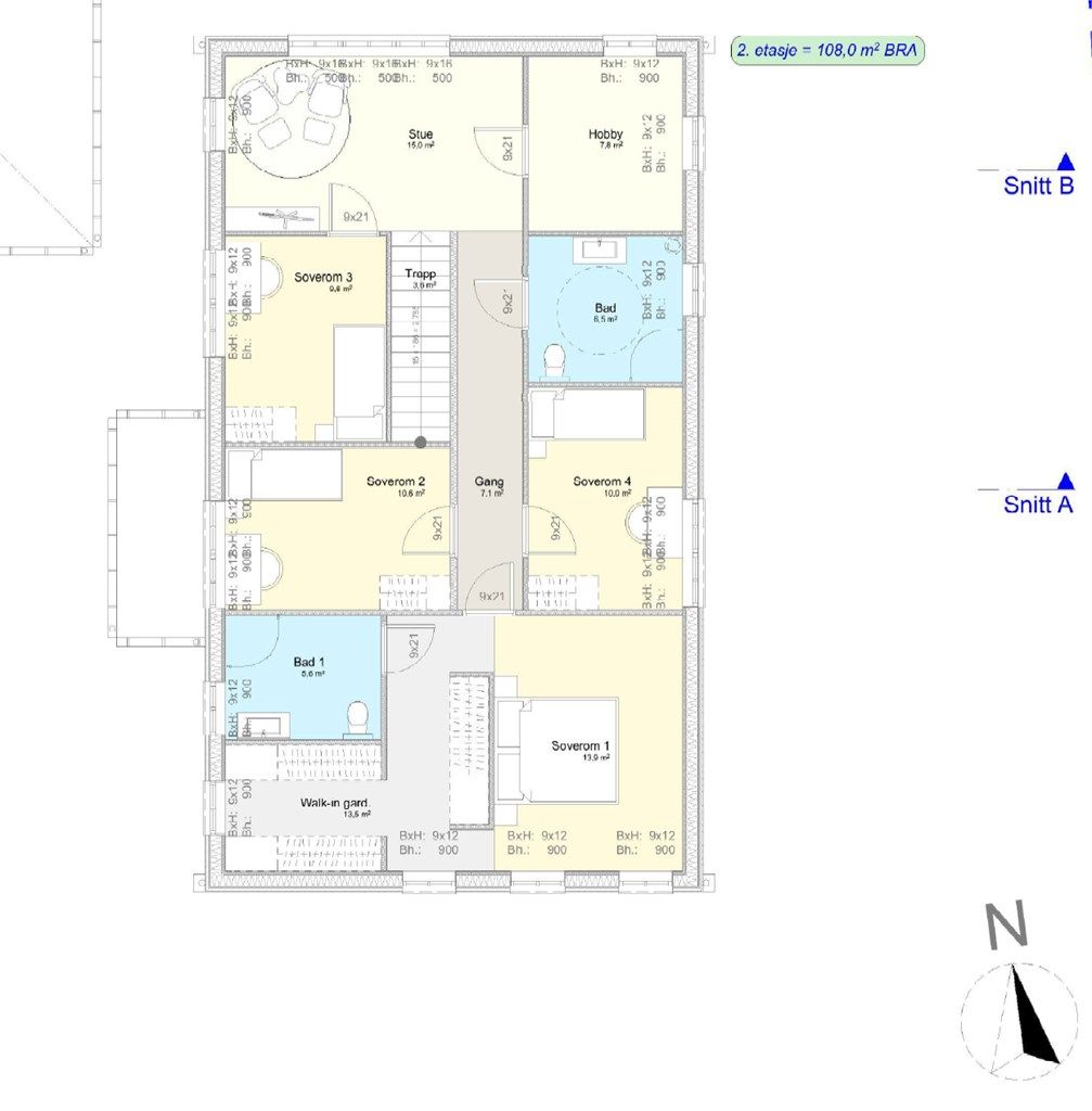 Plantegning - 2. etasje