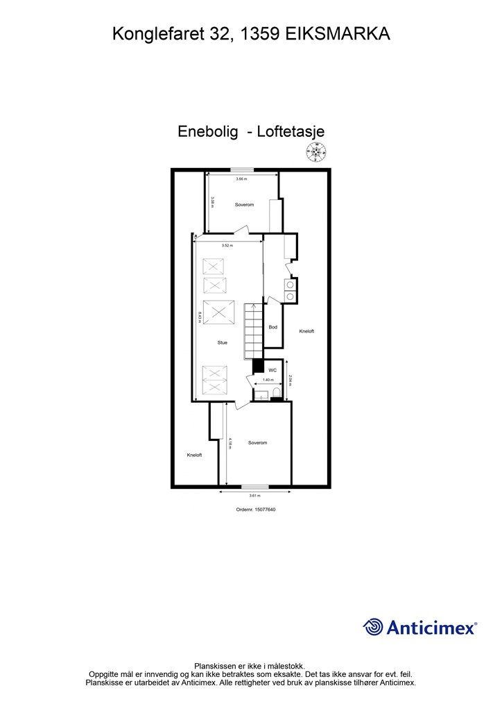 Plantegning Loftetasje