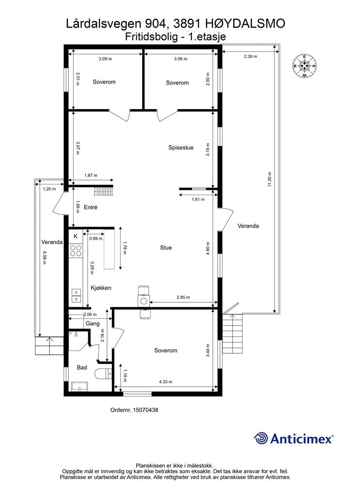 Plantegning - Fritidsbolig 