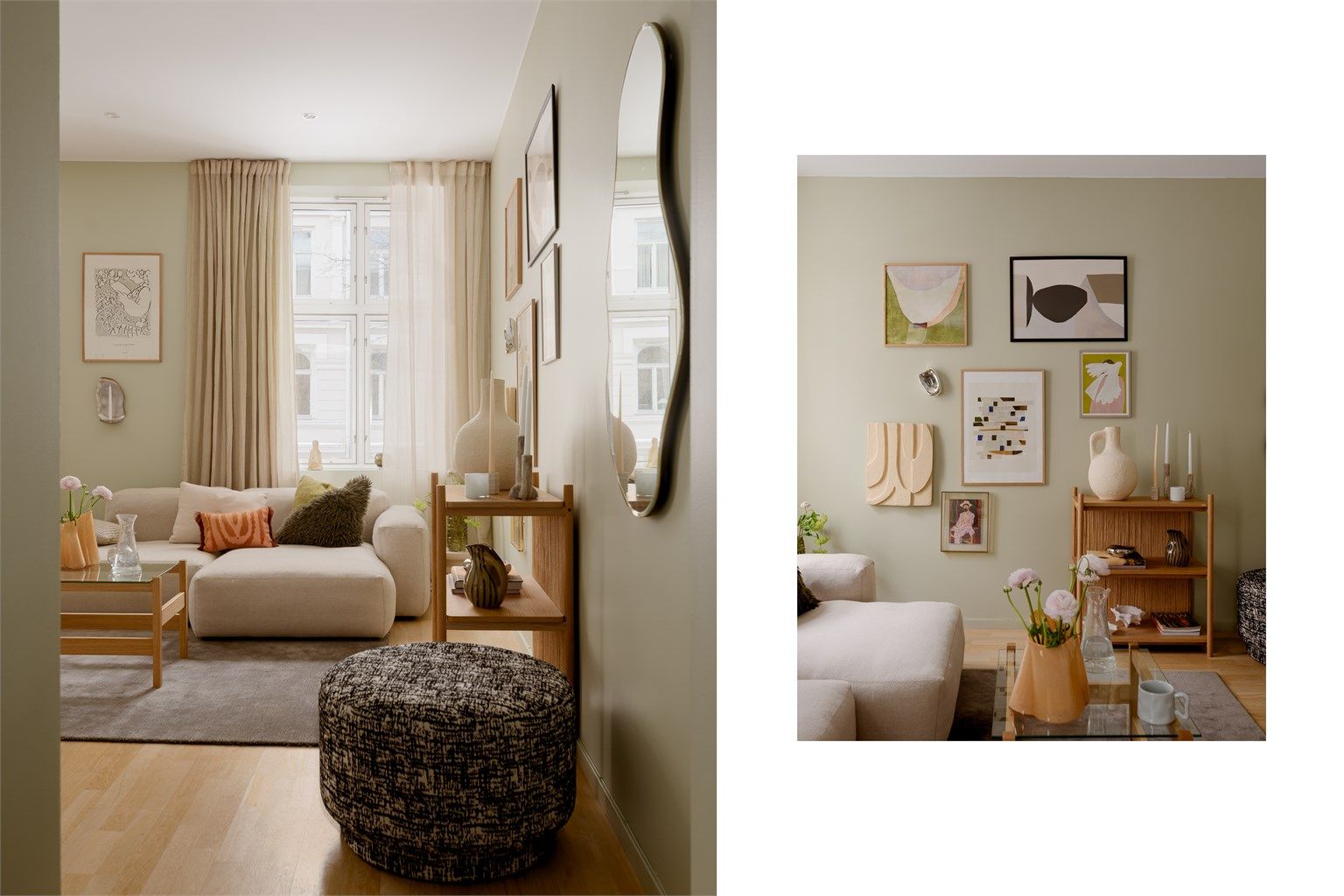 Store vinduer og en takhøyde på inntil 290cm gir leiligheten en herlig romfølelse og masse naturlig dagslys!