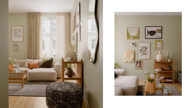 Store vinduer og en takhøyde på inntil 290cm gir leiligheten en herlig romfølelse og masse naturlig dagslys!