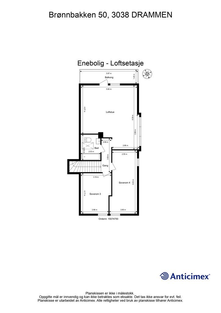 Plantegning - Loftsetasje