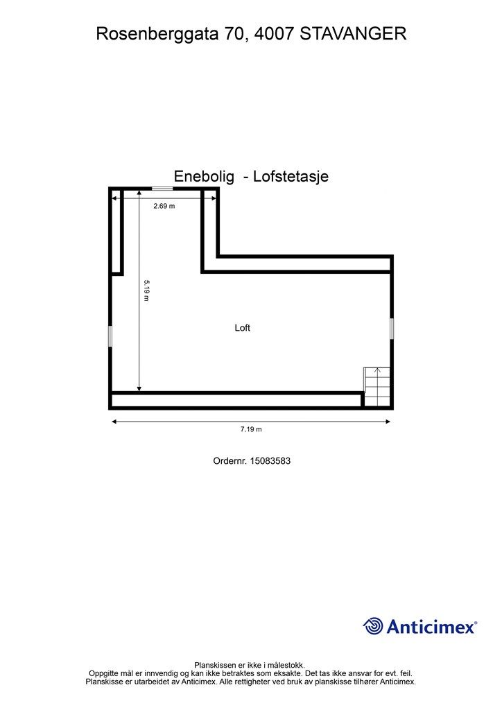 Plantegning- Lofstetasje.