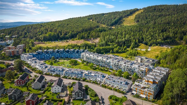 Her bor man idyllisk med Lillomarka og Grefsenkleiva slalåmbakke like utenfor dørstokken
