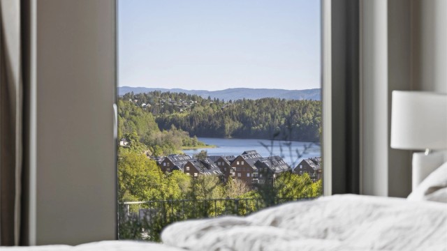 Flott utsikt fra soverommet!