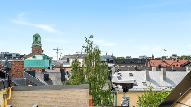 Utsikt fra takterrassen.