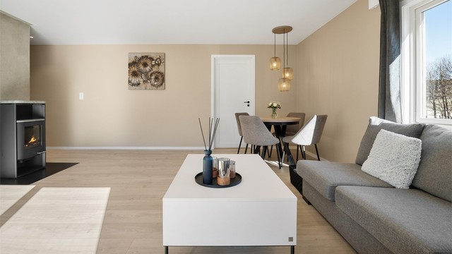 Peisovn i stue for oppvarming