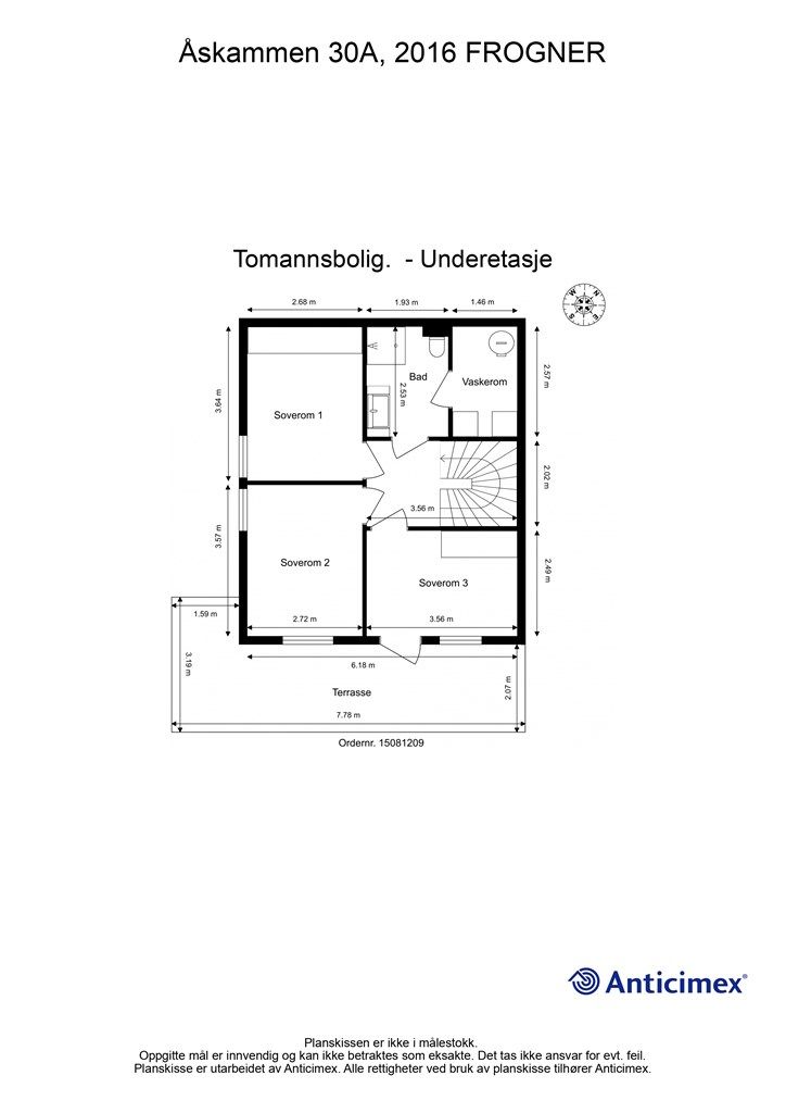 Underetasjen er smart innredet med tre soverom, et romslig bad og et separat vaskerom.