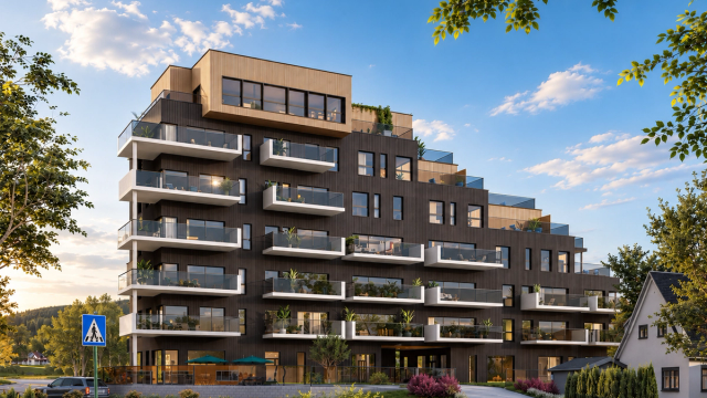 Linnestad på Bjørkelangen nærmer seg ferdigstillelse. Snart står 30 leiligheter klare for innflytting. Prosjektet har gode kvaliteter og gjennomtenkte løsninger for ulike livsfaser. Bildet er en AI-redigert illustrasjon og kan avvike fra endelig utførelse