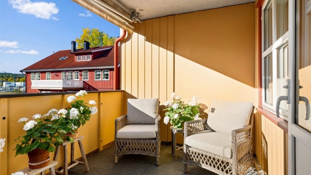 Fin uteplass på overbygget balkong på 7 kvm
Foto: Karl Filip Ø. Kronstad