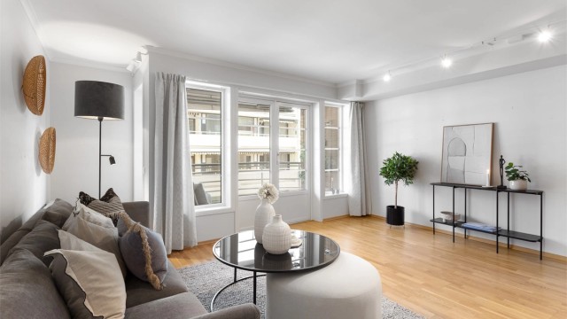 Utgang til uteplass på balkong på 5 kvm