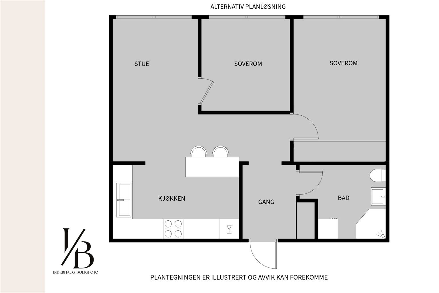 NB! Alternativ planløsning. Her kan det være mulig å lage et soverom nr.2 for dem som måtte ønske!