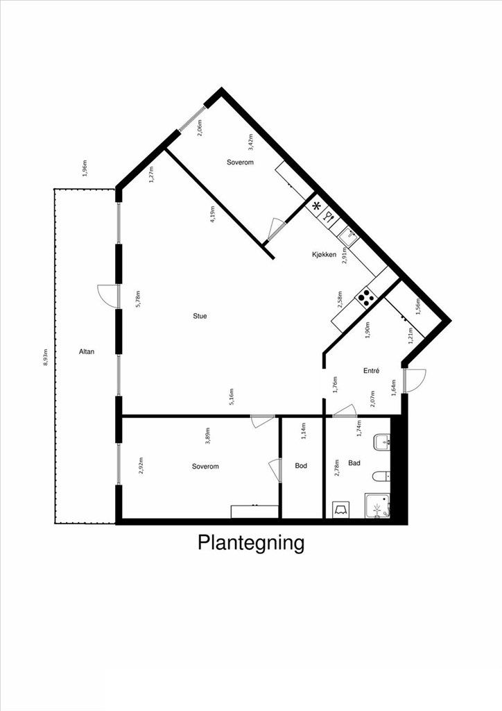 Målsatt plantegning
