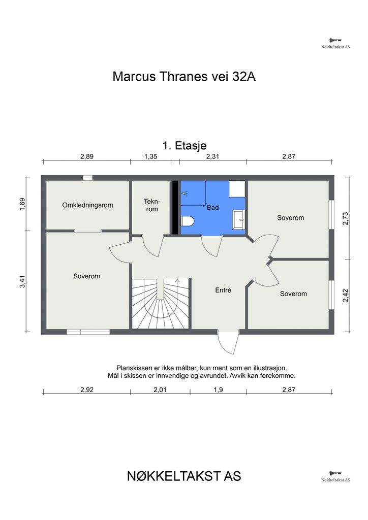 Plantegning andre etasje.