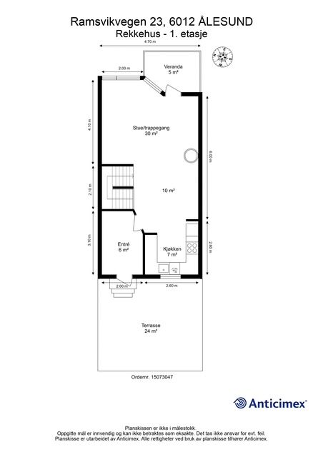 Målsatt plantegning 1. etasje