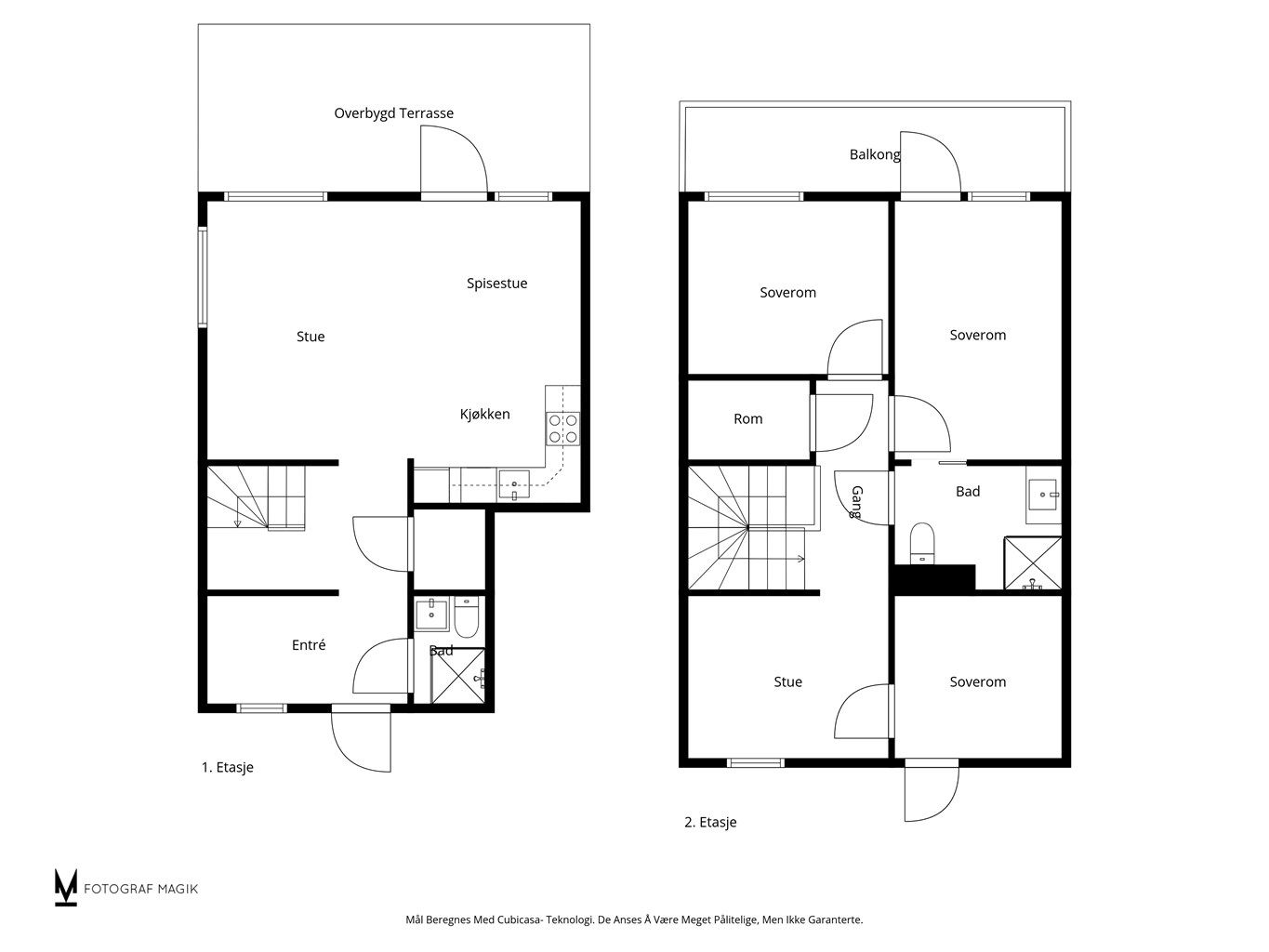 Plantegning begge etasjer