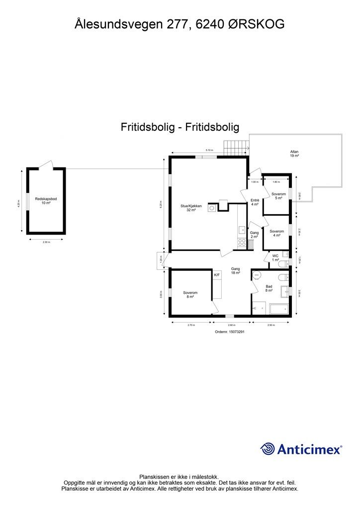 Målsatt plantegning