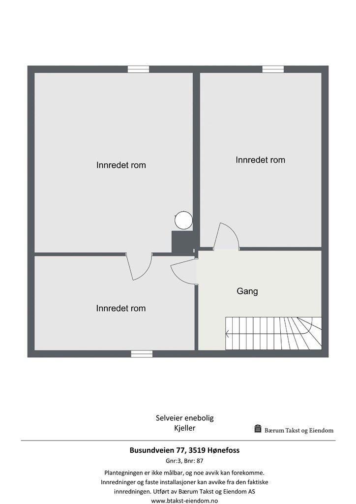 Plantegning kjelleretasjen. 