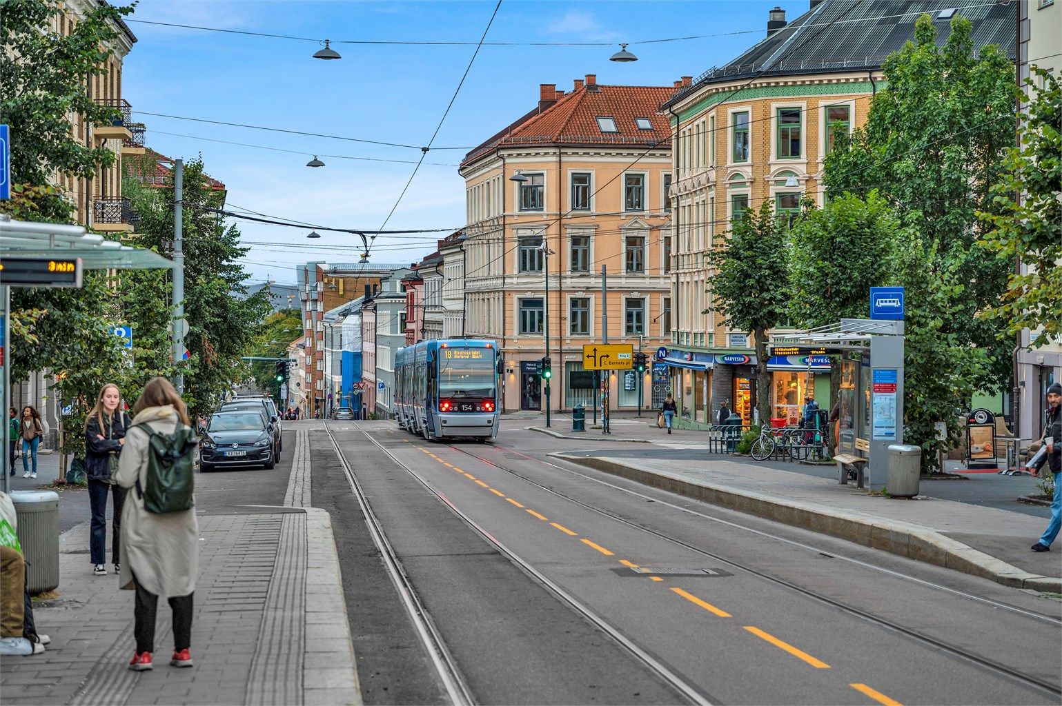 Kollektivtilbudet er svært godt med buss og trikk like ved. 