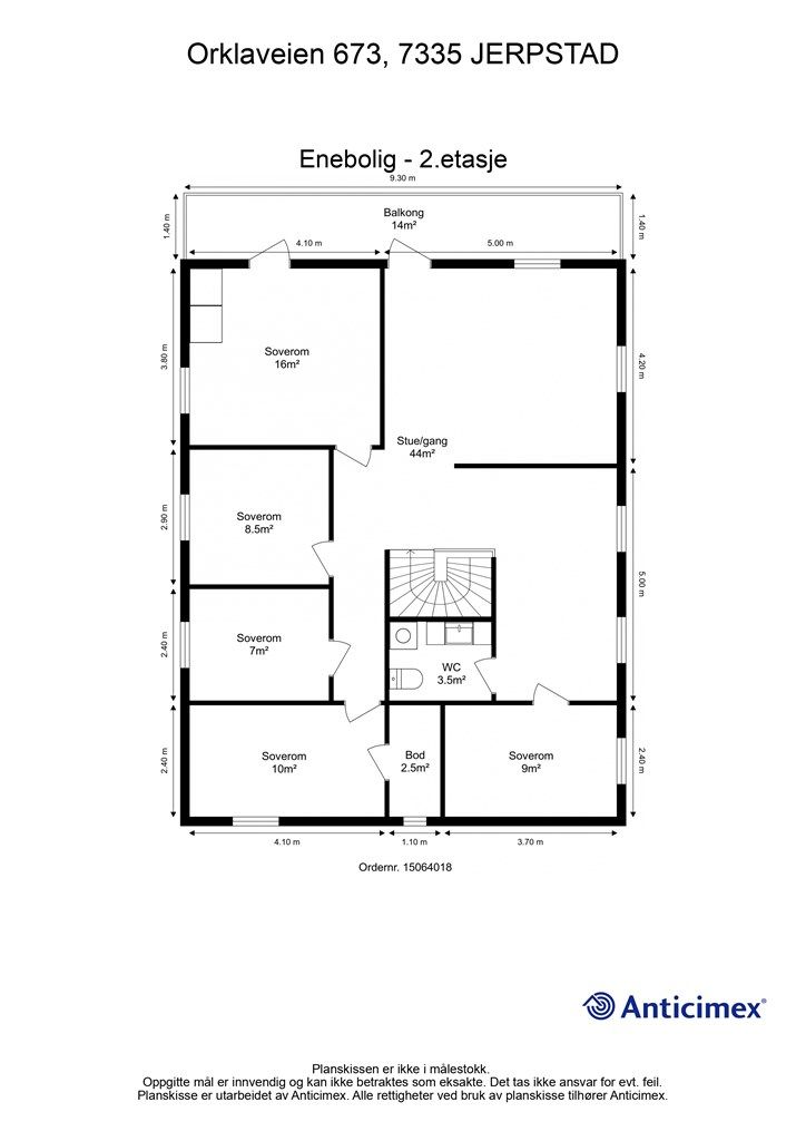 Planskisse 2. etasje.