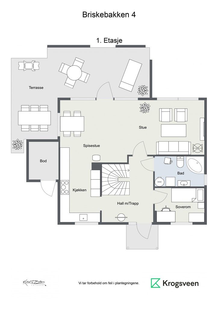 Plantegning 1. etasje.