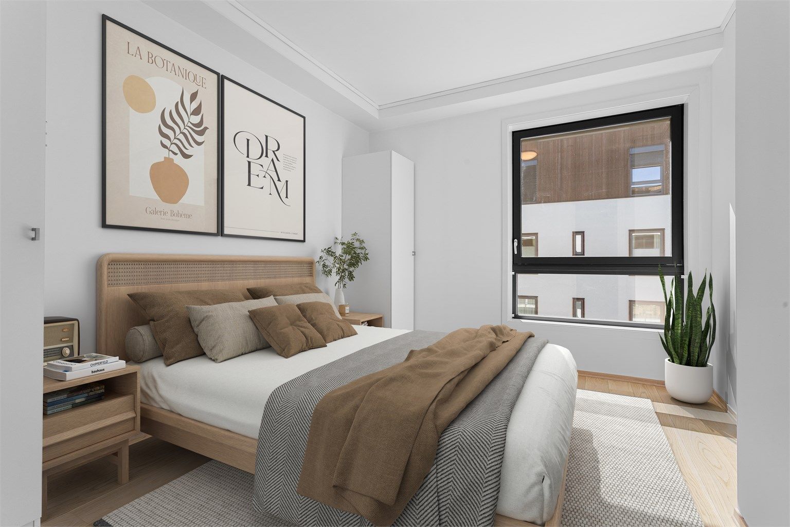 Soverom - Rommet er digitalt stylet.