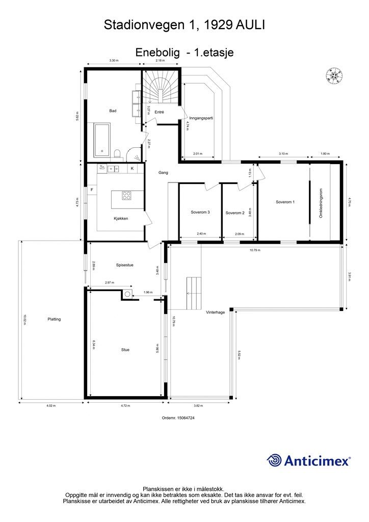 Plantegning 1. etasje. 