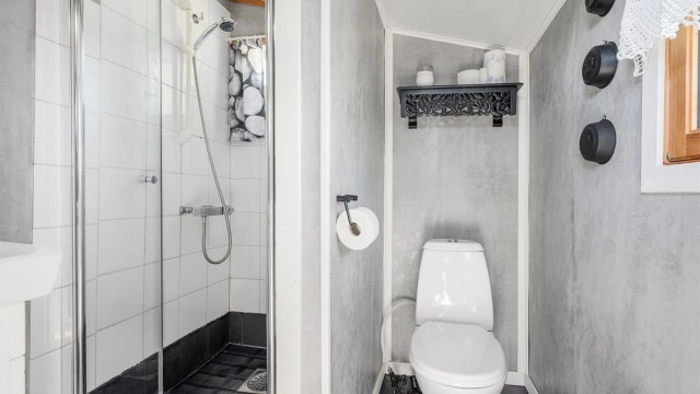 Det er videre etablert dusjhjørne og toalett.