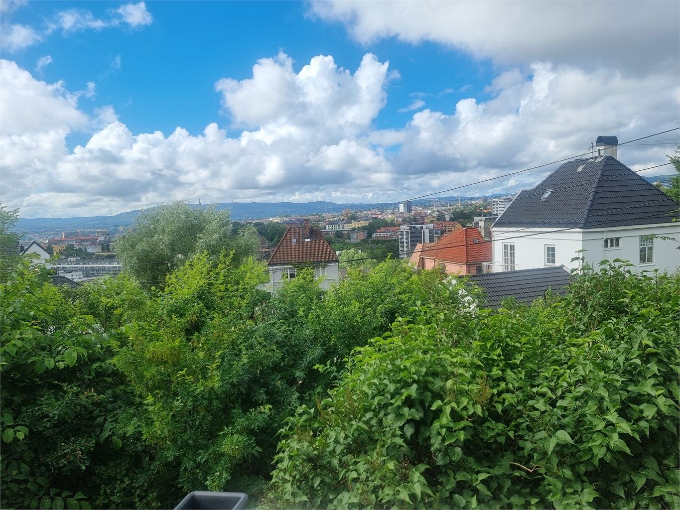 På sommeren er det et grønt og frodig utsyn - selgers eget bilde. 