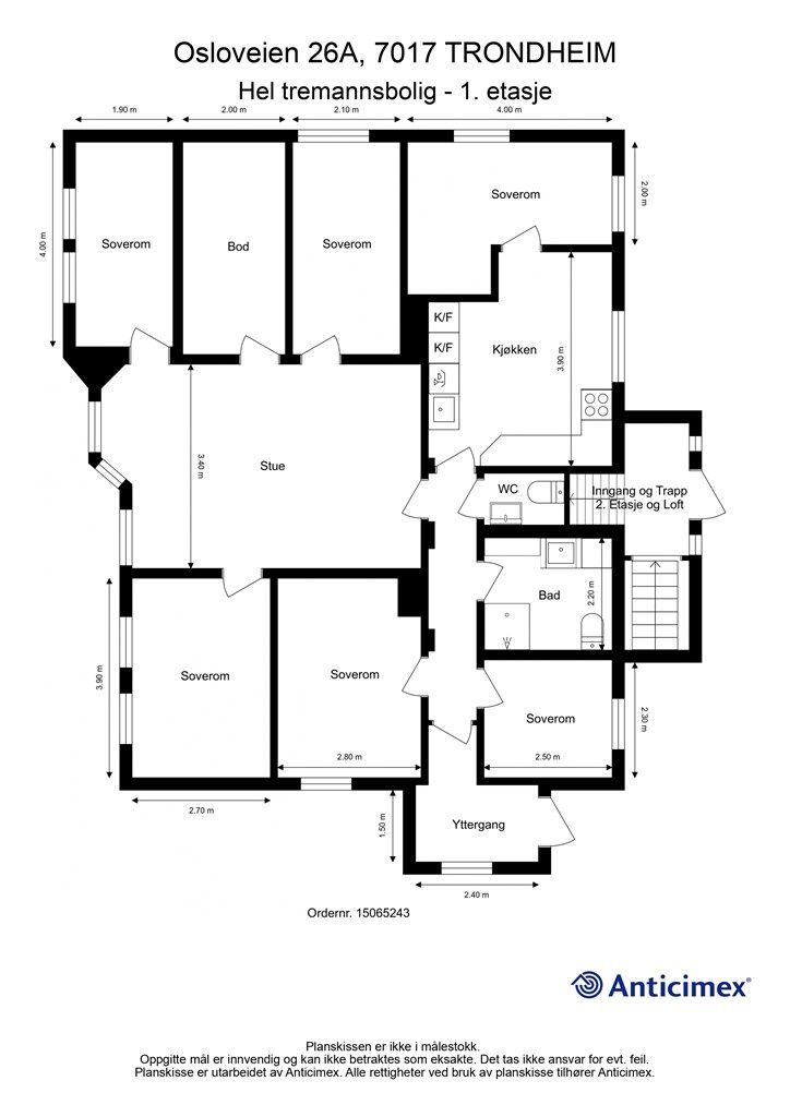 Planskisse 1. etasje. 