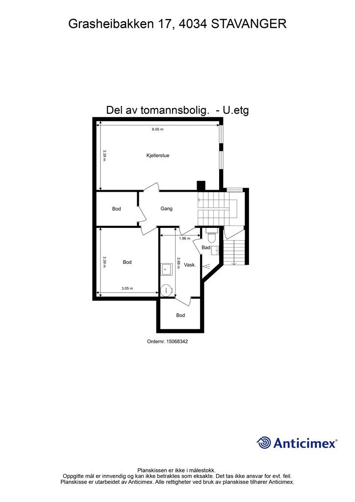 Plantegning kjeller.