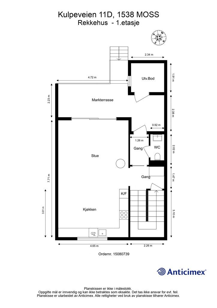 Veiledende skisse av første etasje.