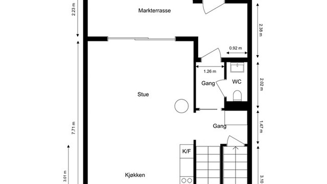 Veiledende skisse av første etasje.