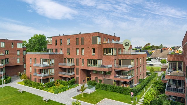 Magasinparken er et nyetablert boligområde med moderne arkitektur og opparbeidede fellesarealer.