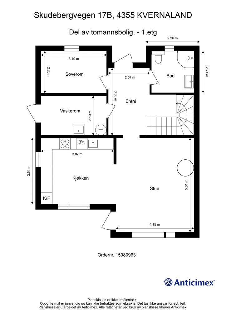 Plantegning- 1 etasje.