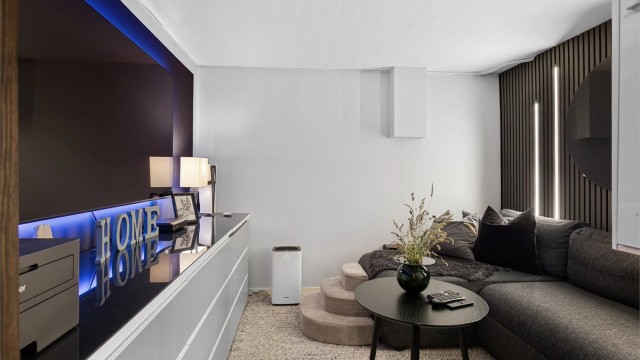 Innredet tv-stue i hybel - Rommet er ikke godkjent for varig opphold