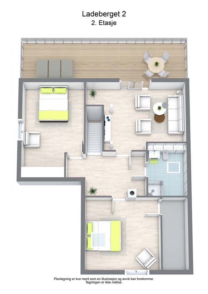 3D plantegning loftsetasje