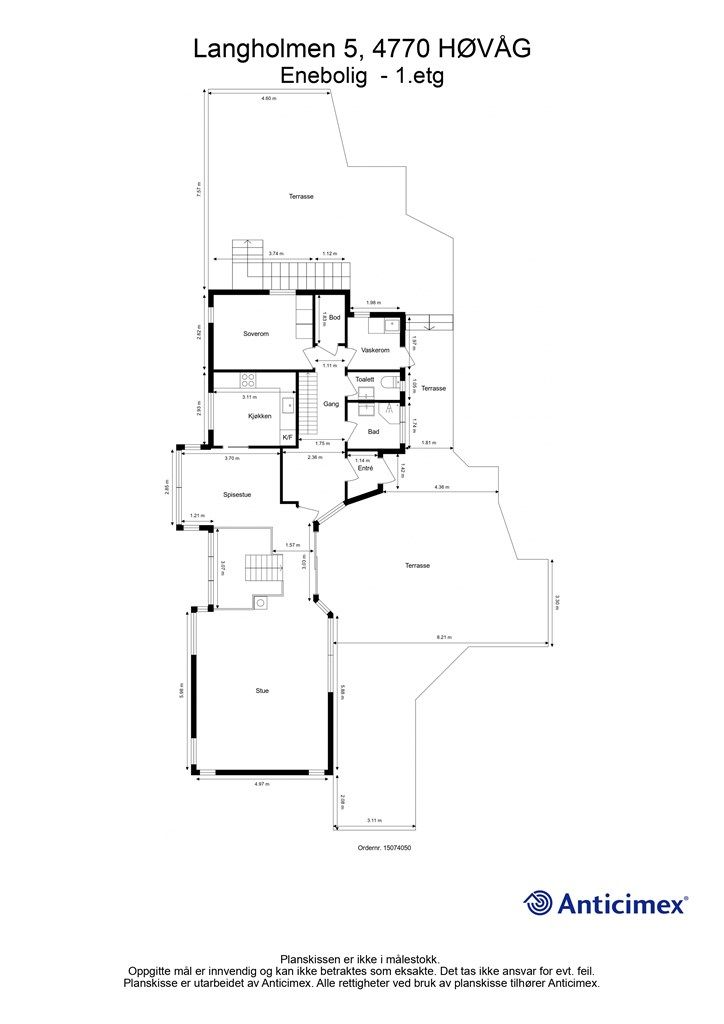 Plantegning Enebolig - 1.etg 