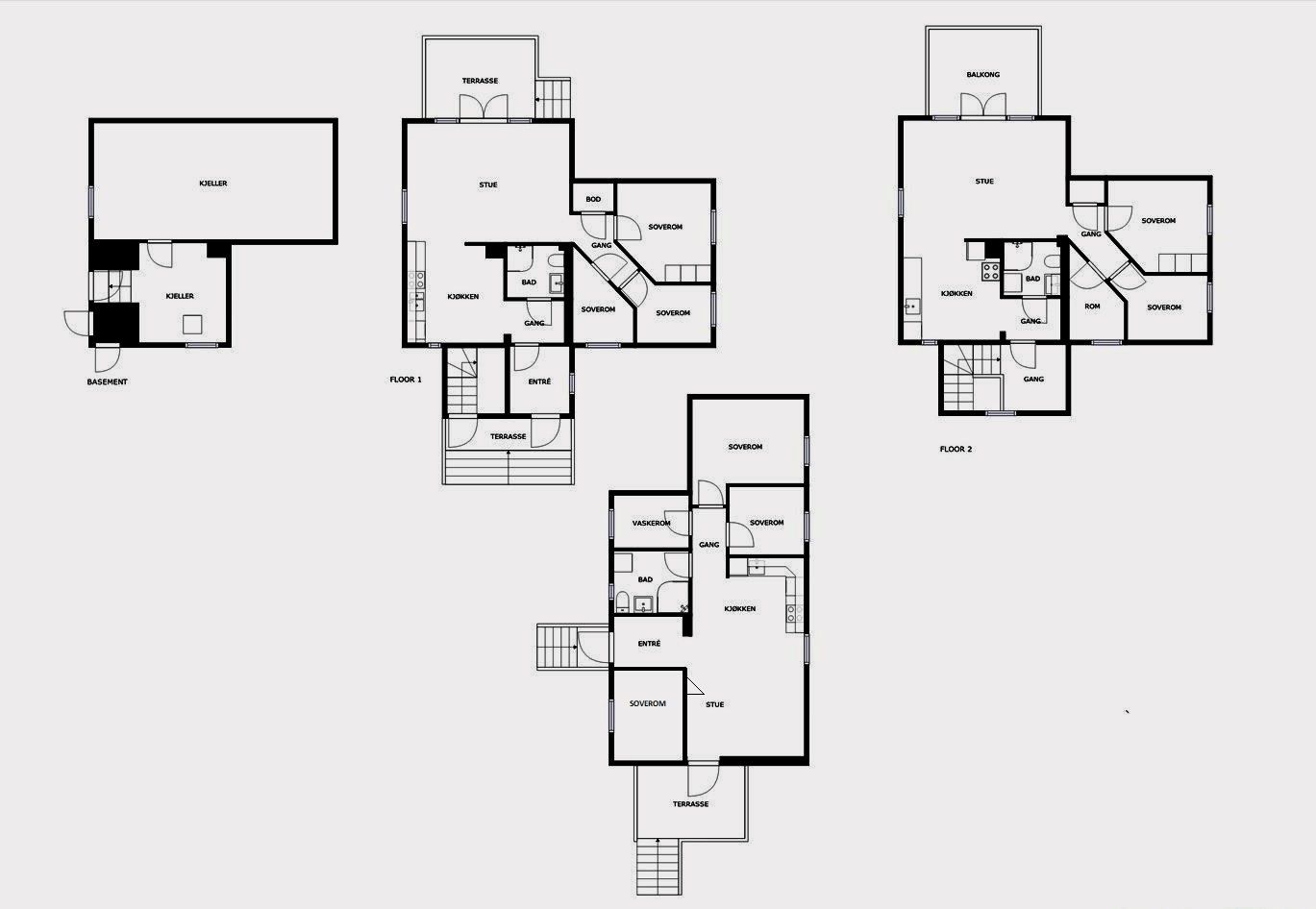 Planskisser alle etasjer