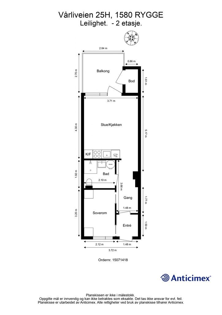 Plantegning -Leilighet - 2 etasje