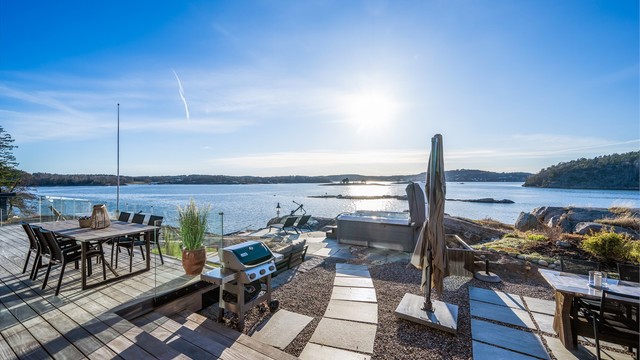 Arealet av den vestvendte terrassen er oppmålt til 47 m².