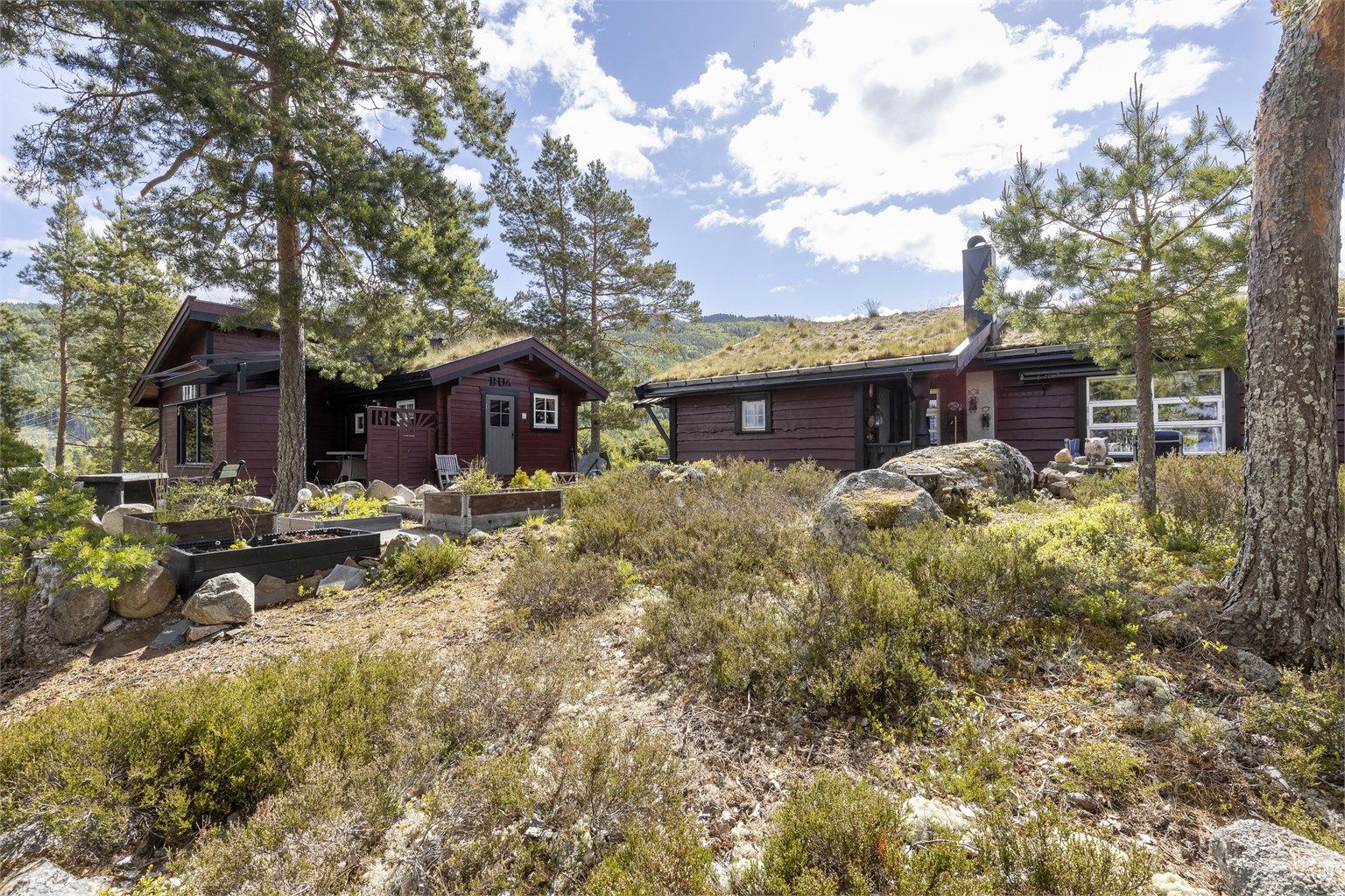 Hytte med anneks og bod. 