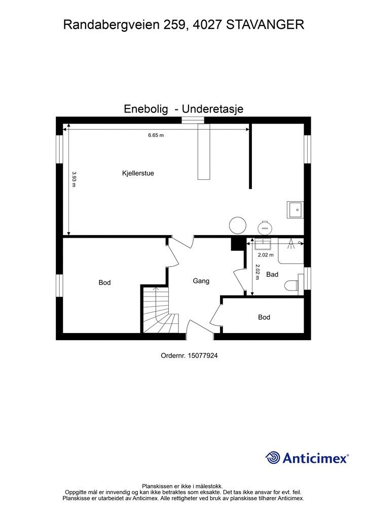 Plantegning underetasje.