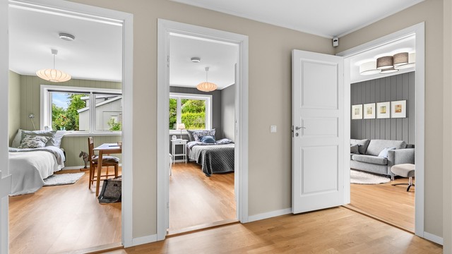 Boligens soverom er samlet i 2.etg