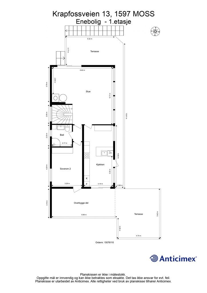 Veiledende skisse av første etasje.